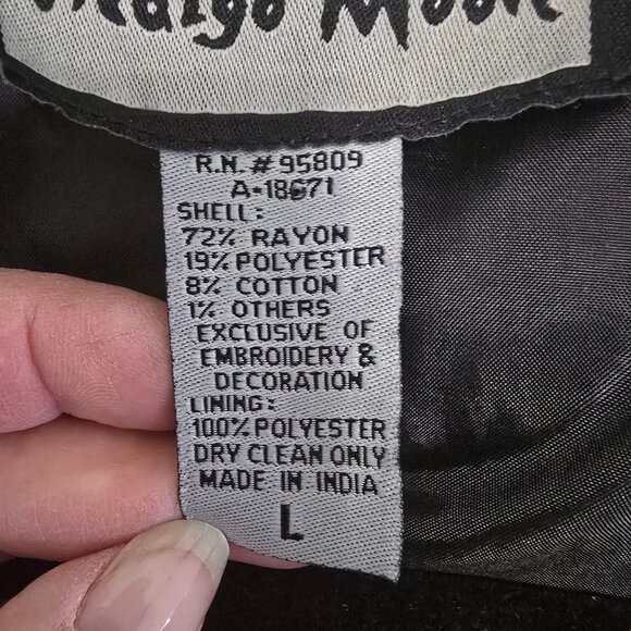 Indigo Moon Womens Large Animal Print Patchwork Jacket Chenille - Picture 4 of 12